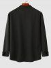 Stand Collar Pocket Long Sleeves Basic Shirt -  