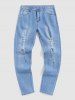 Ripped Bleach Wash Jeans -  