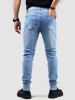 Ripped Bleach Wash Jeans -  