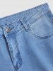 Ripped Bleach Wash Jeans -  