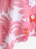 Plus Size Floral Buttoned Handkerchief Hem Chiffon Butterfly Sleeve Top -  