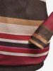 Plus Size Striped Shawl Collar Tunic Tee -  