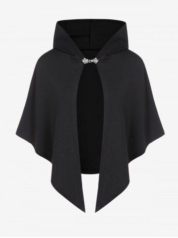 Gothic Hooded Asymmetrical Cape - BLACK - 1X | US 14-16