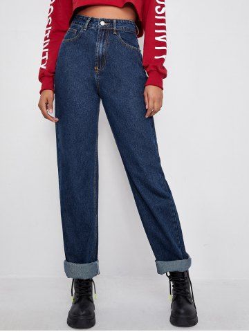 Stitching Long Wide Leg Jeans