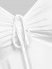 Plus Size Flower Lace Sleeve Handkerchief T Shirt -  