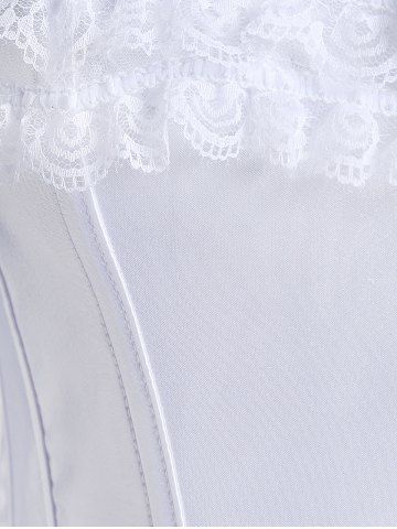 Frilled Bowknot Lace-up Boning Overbust Corset