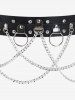 Punk Layered Cross Faux Leather Rings Belt Waist Chain -  