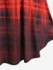 Plus Size Ombre Plaid  O Ring Tee -  