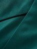 Robe de Soirée Plissée Epaule Dénudée à Taille Haute - Vert profond XL