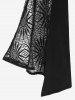 Plus Size Crochet Lace Panel Sleeveless Cardigan -  