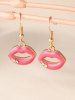 Valentine's Day Sexy Red Lip Drop Earrings -  