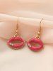Valentine's Day Sexy Red Lip Drop Earrings -  