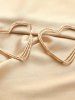 Boucles D'Oreilles Au Crochet Superposées en Forme de Cœur - d'or 