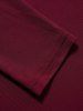 Robe Haute Basse en Couleur Unie à Manches Longues - Rouge foncé S
