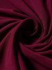 Robe Haute Basse en Couleur Unie à Manches Longues - Rouge foncé S