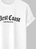 Letter West Coast California Graphic Printed Short Sleeve T-shirt -  