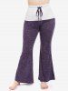 Pantalon Chiné en Blocs de Couleurs à Jambe Large de Grande Taille - Concorde L | US 12