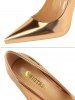 Metallic Stiletto Heel Pointed Toe Pumps -  