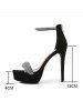 Rhinestones Embellished High Heeled Platform Back Zip Sandals -  