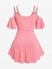 Plus Size Twist Open Shoulder Top -  