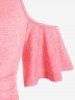 Plus Size Twist Open Shoulder Top -  