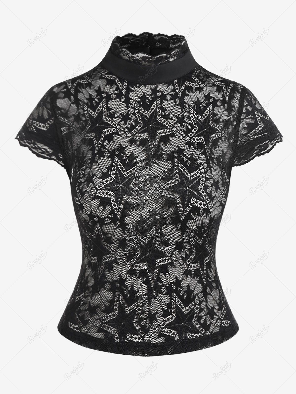 Online Gothic Star Lace Short Top  
