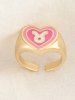 Bague Manchette Motif Cœur Taureau pour la Saint-Valentin Style Vintage - Rose clair 