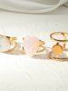 3Pcs Vintage Inlaid Colorful Resin Rings -  