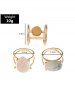 3Pcs Vintage Inlaid Colorful Resin Rings -  