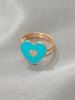Bague Motif Cœur Style Gouttes pour la Saint-Valentin - Bleu 