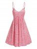 Heather Empire Wast A Line Mini Cami Dress And Flower Lace Tied Front Long Sleeve Hooded Top Set -  