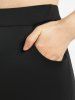 Plus Size Crisscross Strappy Lace Panel Slant Pockets Capri Leggings -  