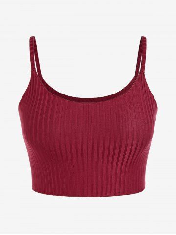 Plus Size Ribbed Solid Knit Crop Top
