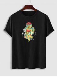 Letter Angel Graphic Printed Short Sleeve T-shirt -  
