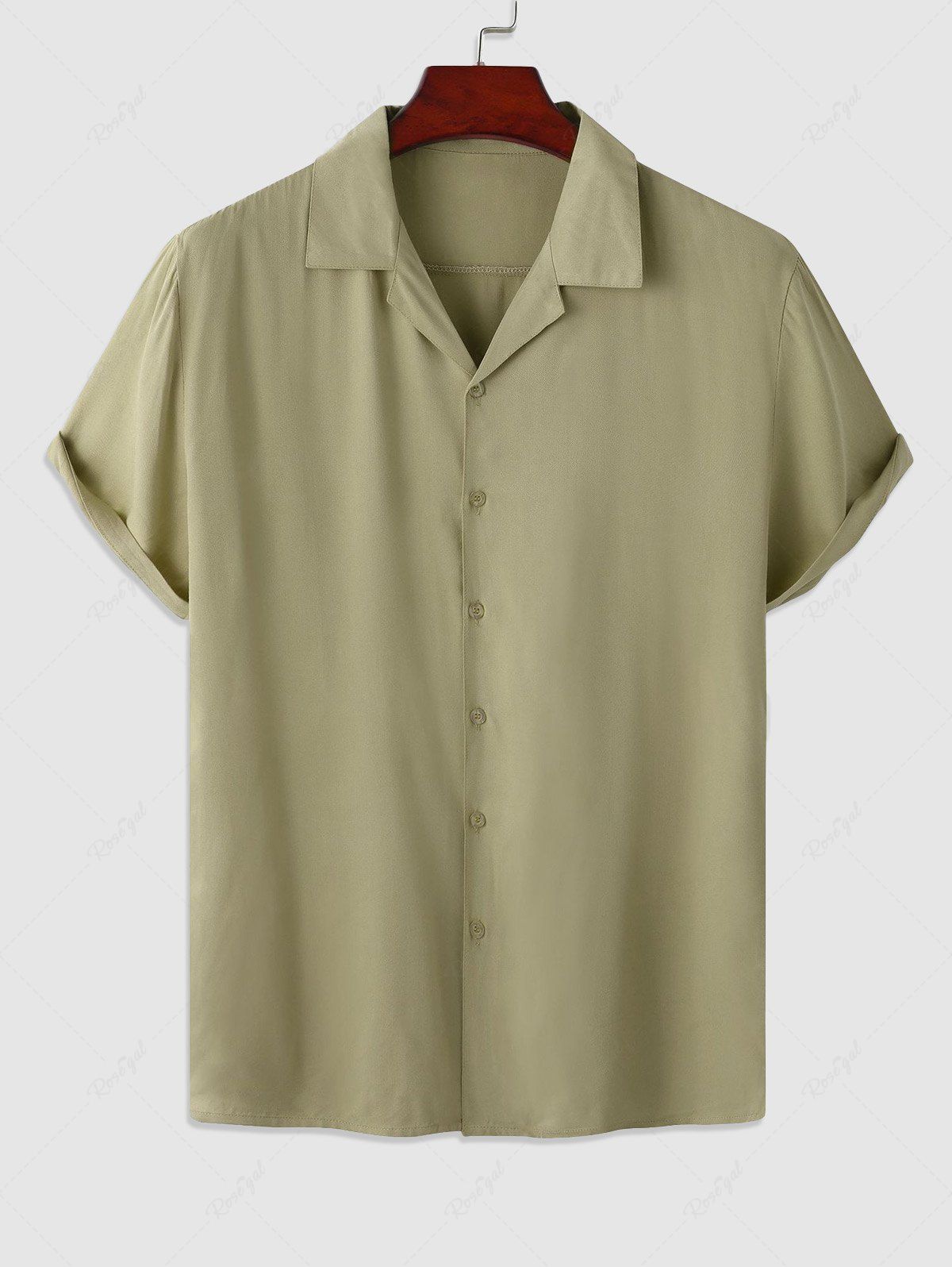 Shops Solid Color Button Fly Shirt  