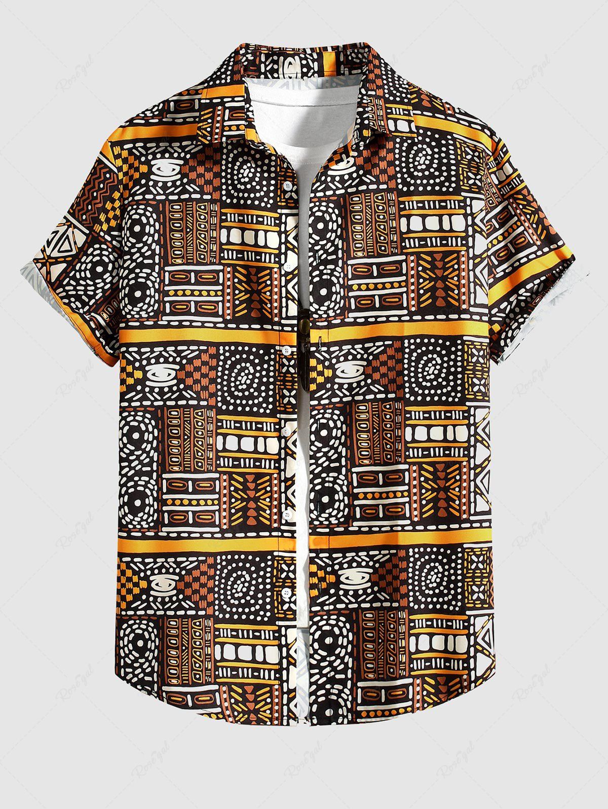 Store Graphic Print Vintage Short Sleeves Casual Shirt  