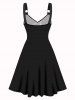 Water Heart Print Valentine's Day V Neck Sleeveless A Line Dress -  