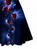 Water Heart Print Valentine's Day V Neck Sleeveless A Line Dress -  