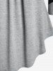 T-Shirt Asymétrique Bicolore à Découpé Grande-Taille - Gris Clair 4X