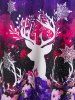 Plus Size Christmas Elk Snowflake Lace Up A Line Dress -  