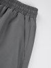 Letter Printed Straight Leg Drawstring Casual Pants -  