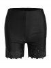 Hollow Out Flower Pattern Plain Color Elastic Waist Swimsuit Boyshorts -  