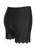 Hollow Out Flower Pattern Plain Color Elastic Waist Swimsuit Boyshorts -  