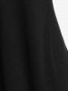 T-shirt Epaule Dénudée à Chaîne en Couleur Unie avec Trou de Serrure de Grande Taille - Noir 1X | US 14-16