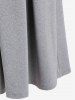 Pantalon Culotte Inclinée Plissé Bouclé Détaillé de Grande Taille avec Poche - Gris L | US 12