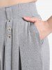Pantalon Culotte Inclinée Plissé Bouclé Détaillé de Grande Taille avec Poche - Gris L | US 12