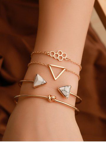 4 Pièces Bracelets Géométrique Design Noué 