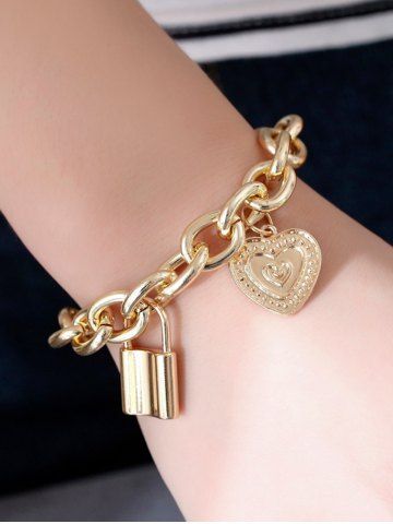 Valentine's Day Chunky Chain Lock Charm Bracelet