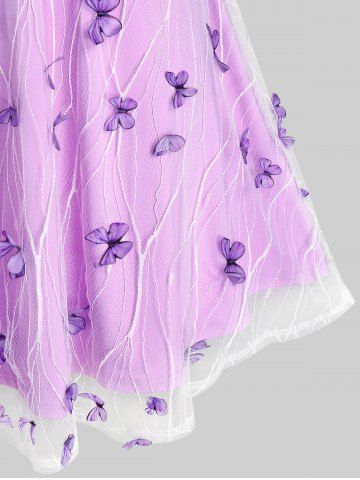 Plus Size Lace Butterfly Crossover Ruched Backless Dress