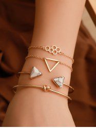 4 Pièces Bracelets Géométrique Design Noué - d'or 